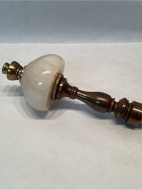 Marble And Brass Lamp Finial Vintage Lamp Shade Topper Screw On